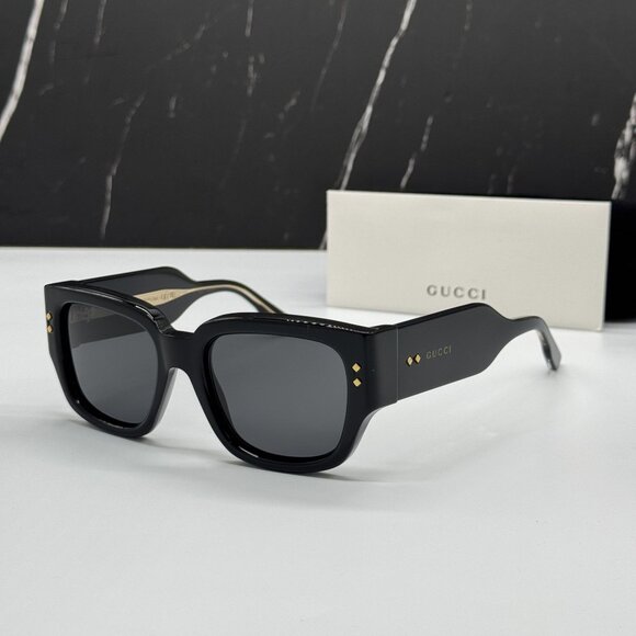 NEW GUCCI GG1261S 001 BLACK/GRAY UNISEX SUNGLASSES GUCCI - Picture 1 of 10
